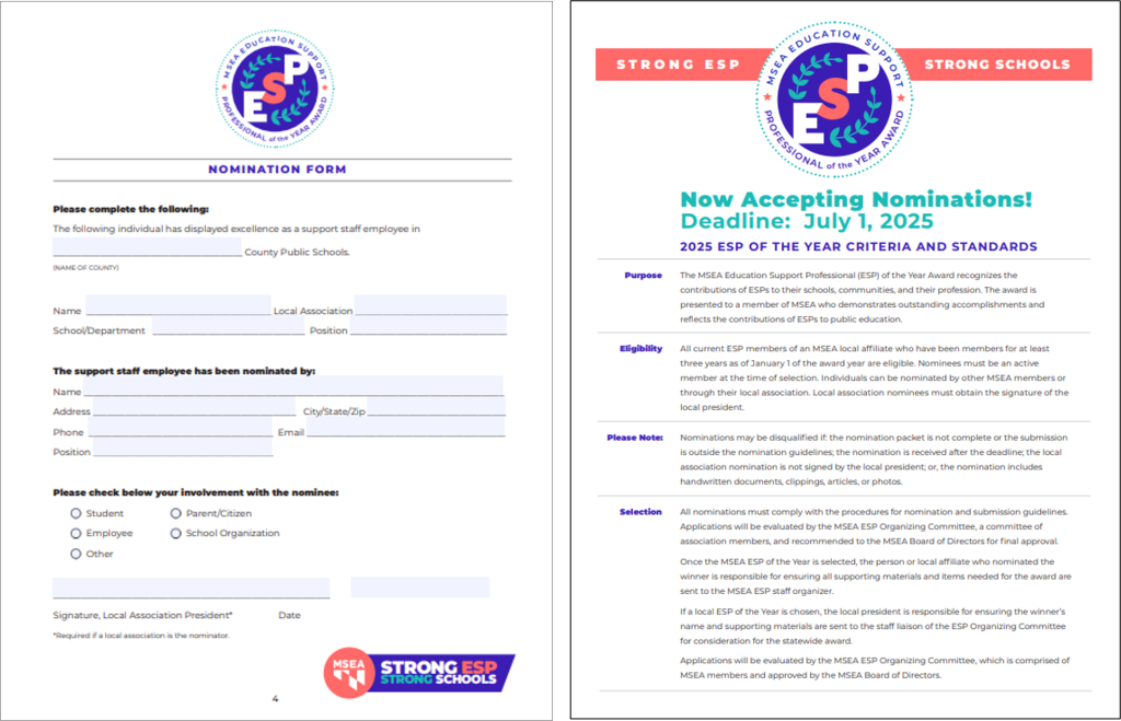 2025 MSEA ESP of the Year Nominations Open! Featured Image